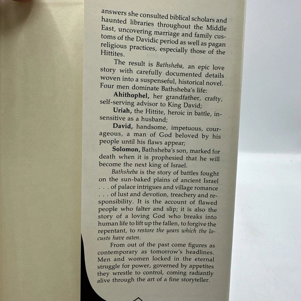 Bathsheba: The Love Story That Changed History by Roberta Kells Dorr. HC/DJ 1980